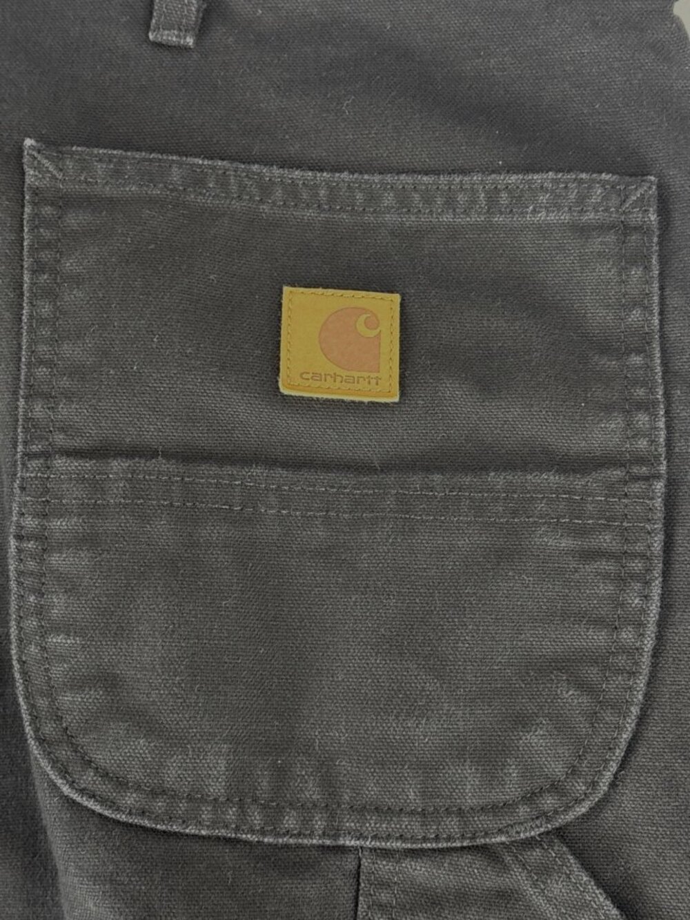 VTG Carhartt B11 Loose Fit Black Washed Duck Canvas Carpenter Work Pants 44x34 - Picture 4 of 12